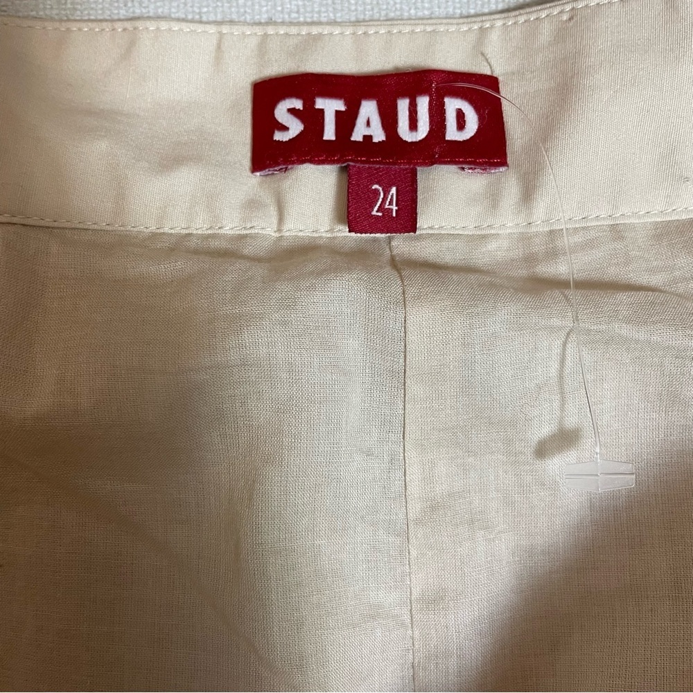 New STAUD Biscotti Tiered Sea Midi Cotton Skirt Size 24 - Picture 6 of 9